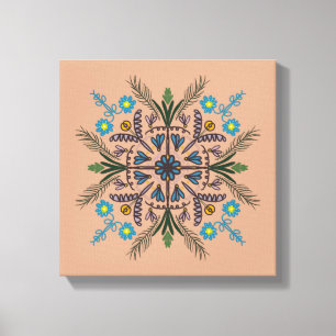 Boho Botanical Mandala Tropical Greenery Canvas Afdruk