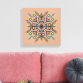 Boho Botanical Mandala Tropical Greenery Canvas Afdruk (Insitu (Woonkamer))
