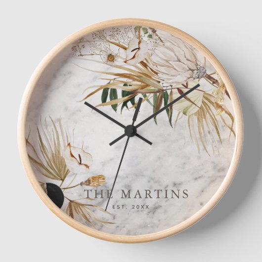 Boho Botanical Marble Family Name 2010 Vast (Voorkant)