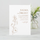 Boho Botanical · Minimalistische moderne bloemen Kaart (Staand voorkant)