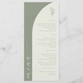 Boho Botanical Monogram Sage Green Wedding Menu