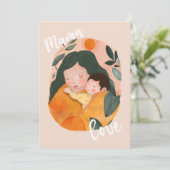 Boho Botanical Mother & Baby Shower Invitation Kaart (Staand voorkant)
