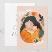 Boho Botanical Mother & Baby Shower Invitation Kaart (Voorkant / Achterkant)