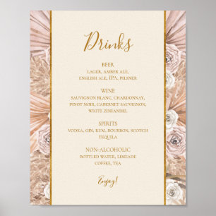 Boho Botanical   Onderteken van het menu Ivory Wed Poster