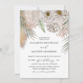 Boho Botanical Pampas Grass Wedding Invitation Kaart (Voorkant)