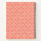 Boho Botanical Pattern Blush Coral Personalized Notitieboek (Achterkant)