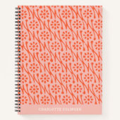 Boho Botanical Pattern Blush Coral Personalized Notitieboek (Voorkant)