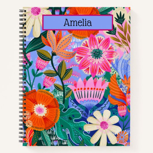 Boho Botanical personalized Spiral Notebook Notitieboek (Voorkant)