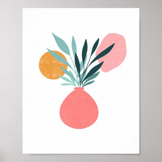 Boho Botanical Potted Plant Art Poster (Voorkant)