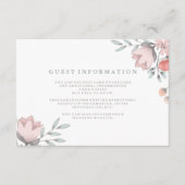 Boho Botanical Rustic Gast Details Koraal en Grijs Informatiekaartje (Voorkant)