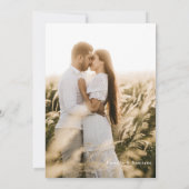 Boho Botanical Rustic Wedding Photo Invitation Kaart (Achterkant)