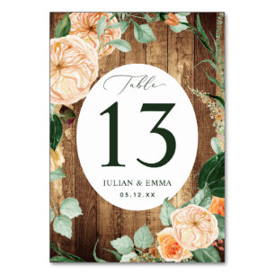 Boho Botanical Rustic Woodgrain Custom Kaart