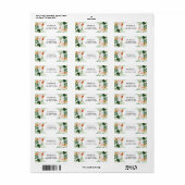 Boho Botanical Sage Green Floral Return Address Etiket (Full Sheet)