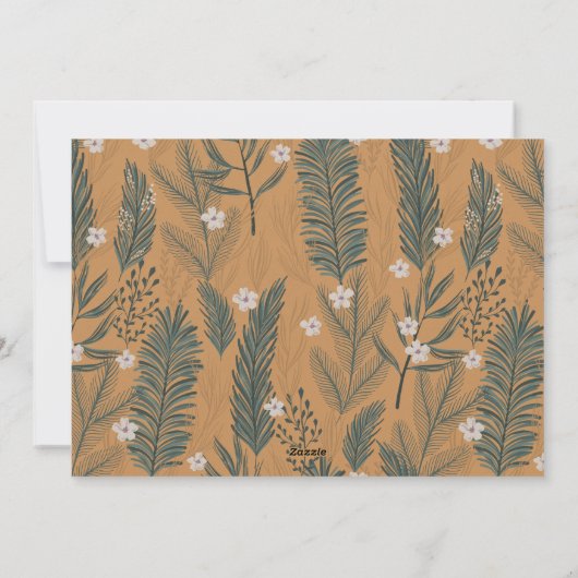 Boho Botanical Simple Script Merry-kerstfoto Feestdagenkaart (Achterkant)