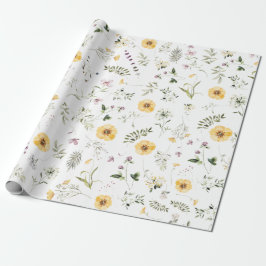 Boho Botanical Spring Wildflower Garden Cadeaupapier