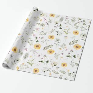 Boho Botanical Spring Wildflower Garden Cadeaupapier