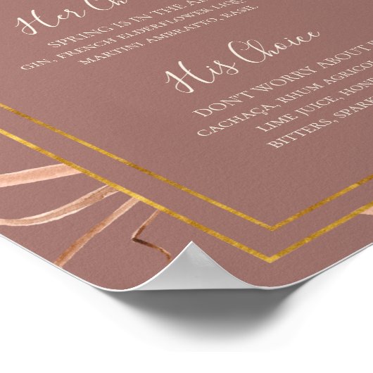 Boho Botanical | Stof Roze Signature Dranken Bordj Poster (Hoek)