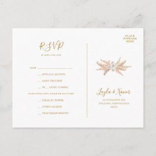 Boho Botanical   Stusty Roos Menu RSVP Briefkaart