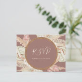 Boho Botanical | Stusty Roos Menu RSVP Briefkaart (Staand voorkant)