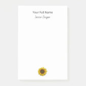 Boho Botanical Sunflower Interior Designer Post-it® Notes (Voorkant)