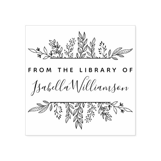 Boho Botanical Uit de Bibliotheek van Boekplaat Rubberstempel (Afrduk)