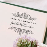 Boho Botanical Uit de Bibliotheek van Boekplaat Rubberstempel<br><div class="desc">Show je favoriete boeken wat liefde en houd ze in je persoonlijke collectie met deze Boho Botanical "From the Library of" Bookplate. Met handgetekende bladeren omlijst een modern sans serif lettertype voor uw boodschap en een chique, vrouwelijk script voor jouw naam. Klik op 'Personaliseren' om te zien hoe mooi het...</div>