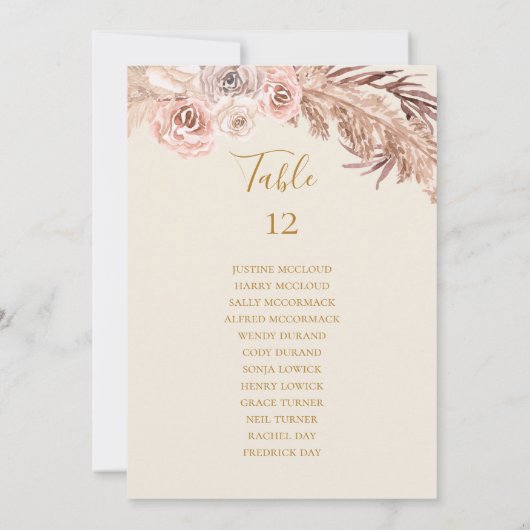 Boho Botanical | Verzamelingstabel voor ivoor (Achterkant)