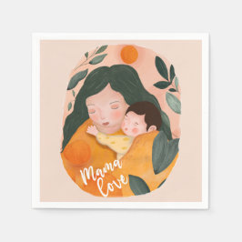 Boho Botanical Watercolor Motherhood Servet