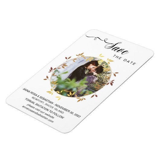 *~* Boho Botanical Wedding FOTO Save the Date Magneet (Linkerzijde)