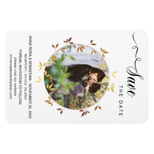 *~* Boho Botanical Wedding FOTO Save the Date Magneet (Horizontaal)