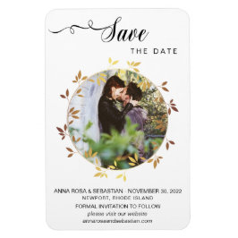 *~* Boho Botanical Wedding FOTO Save the Date Magneet