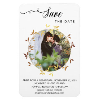 *~* Boho Botanical Wedding FOTO Save the Date Magneet