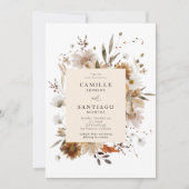 Boho Botanical Wedding Invitation Kaart (Voorkant)