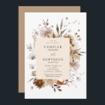 Boho Botanical Wedding Invitation Kaart<br><div class="desc">Boho Botanical Wedding Invitation. Letteren is bewerkbaar - klik op de knop "Verdere aanpassing aanpassen" om deze te bewerken. Overeenkomende objecten in ons ontwerp van Cava-partij in winkel</div>