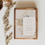 Boho Botanical Wedding Invitation Kaart<br><div class="desc">Deze huwelijksuitnodiging van het Olivia Collectie bevat handgetekende bloemstukken in ivoor-,  staalblauw- en kopertinten. Personaliseer het eenvoudig en snel met uw gegevens. Druk op de knop 'aanpassen' om de stijl en plaatsing van de tekst verder te rangschikken en op te maken.</div>