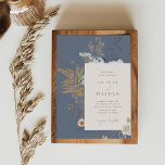 Boho Botanical Wedding Invitation Kaart<br><div class="desc">Deze huwelijksuitnodiging van het Olivia Collectie bevat handgetekende bloemstukken in ivoor-,  staalblauw- en kopertinten. Personaliseer het eenvoudig en snel met uw gegevens. Druk op de knop 'aanpassen' om de stijl en plaatsing van de tekst verder te rangschikken en op te maken.</div>