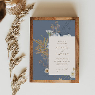 Boho Botanical Wedding Invitation Kaart