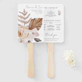 Boho Botanical Wedding Program Fans Handwaaier