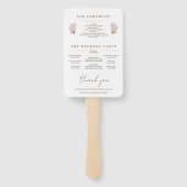 Boho Botanical Wedding Program Fans Handwaaier (Achterkant)