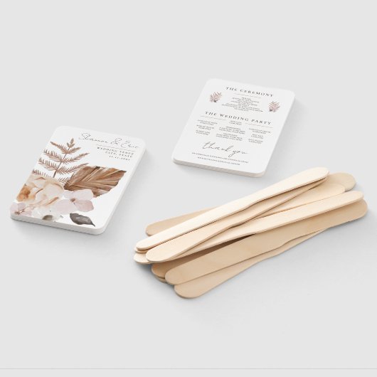 Boho Botanical Wedding Program Fans Handwaaier (Niet-gemonteerd)