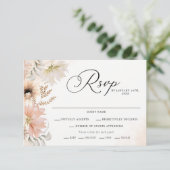 Boho Botanical Wedding RSVP Kaarten (Staand voorkant)