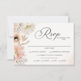 Boho Botanical Wedding RSVP Kaarten