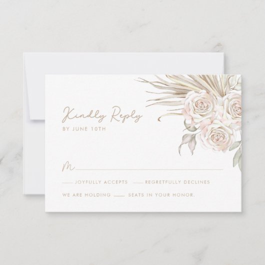 Boho Botanical Wedding RSVP Kaartje (Voorkant)