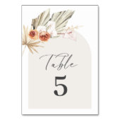 Boho Botanical Wedding Table Number Kaart (Voorkant)