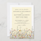 Boho Botanical Wildflower Gele Bloemen Huwelijk Kaart (Voorkant)