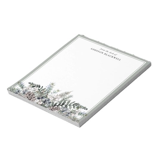 Boho Botanical Winter Name Sjabloon Notepad Notitieblok (Linkerzijde)