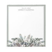 Boho Botanical Winter Name Sjabloon Notepad Notitieblok (Voorkant)