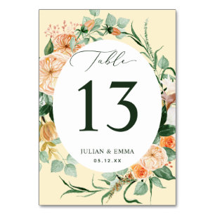 Boho Botanical Yellow Greenery Floral Kaart