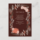 Boho Botanicals Brown en Cream Wedding Details Informatiekaartje (Voorkant)