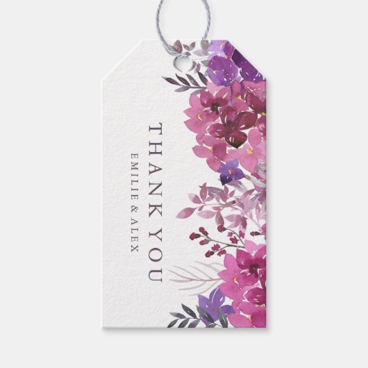 Boho Botanicals Bruiloft Favor Gift Hang Label Cadeaulabel (Voorkant)